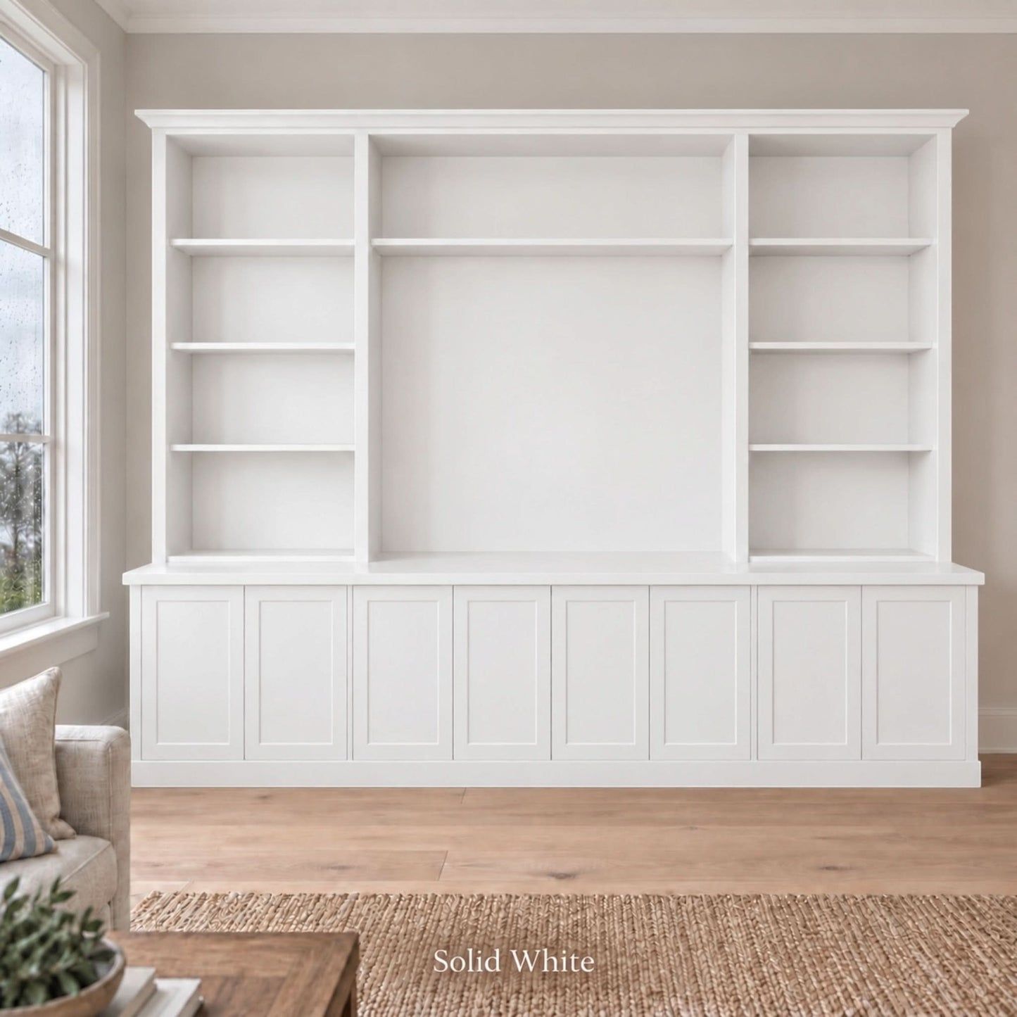 Harrington 5-piece wall unit in White with solid panel doors and no handles