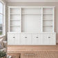 Harrington 5-piece wall unit in White with solid panel doors and knob handles