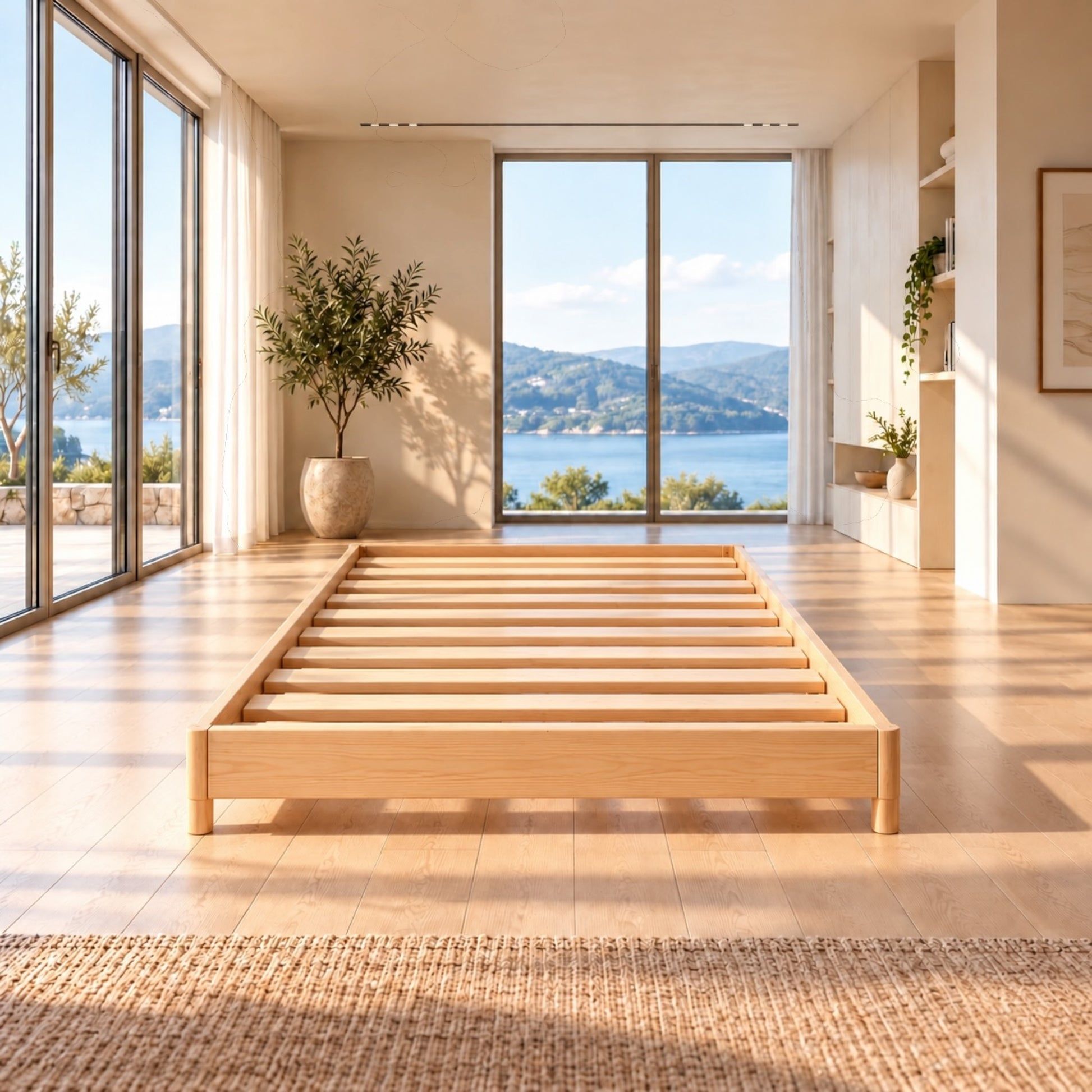 Melody Rounded Corners Bed in NZ Pine – frame detail