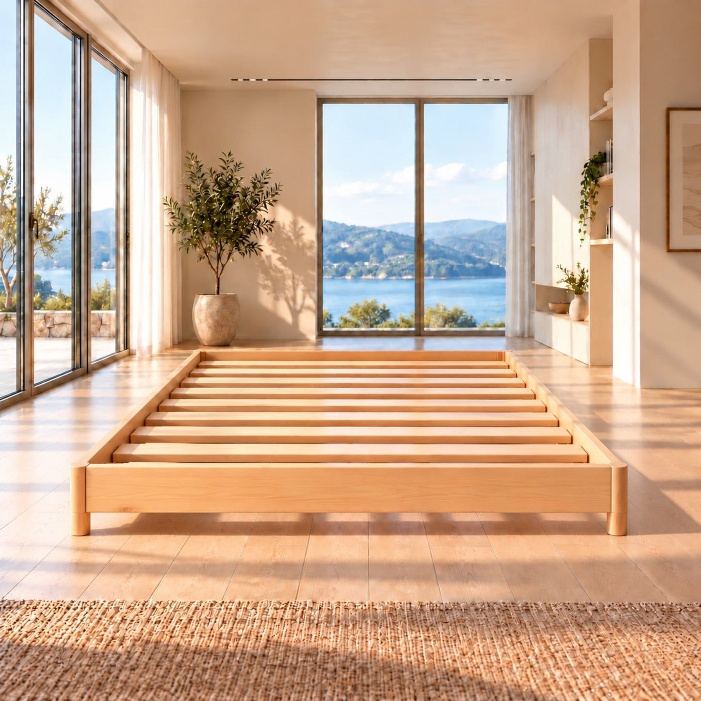 Melody Rounded Corners Bed in NZ Pine