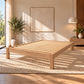 Ferguson Bachelor Bed in Solid Vic Ash – slatted base in a styled bedroom with warm sunlight