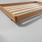 Malanya Bed with Curved Edges & Floating Legs in Vic Ash, Clear Lacquer - Chocolate Wood