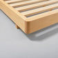 Malanya Bed with Curved Edges & Floating Legs in NZ Pine, Pale Yellow - Chocolate Wood