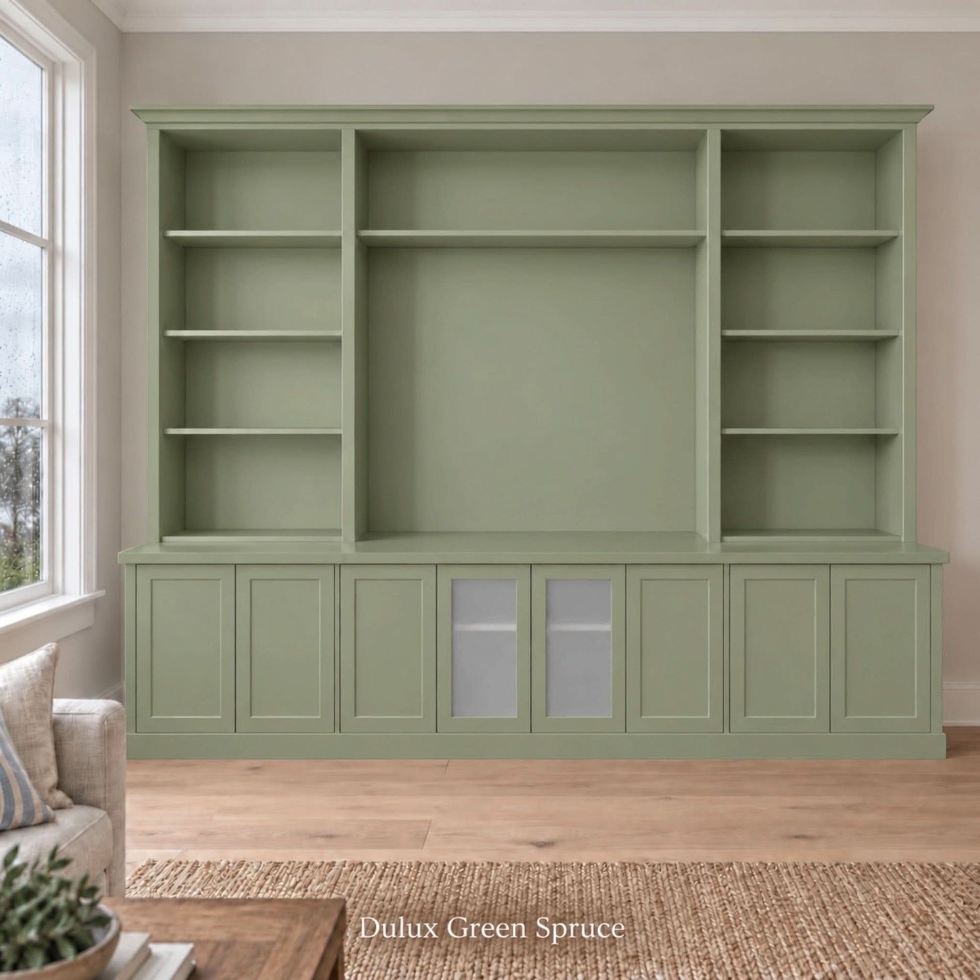 Harrington 5-piece wall unit in Dulux Green Spruce