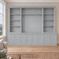 Harrington 5-piece wall unit in Dulux Grey Pail with solid panel doors and no handles