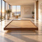 Malanya Bed with Curved Edges & Floating Legs in Walnut - Chocolate Wood