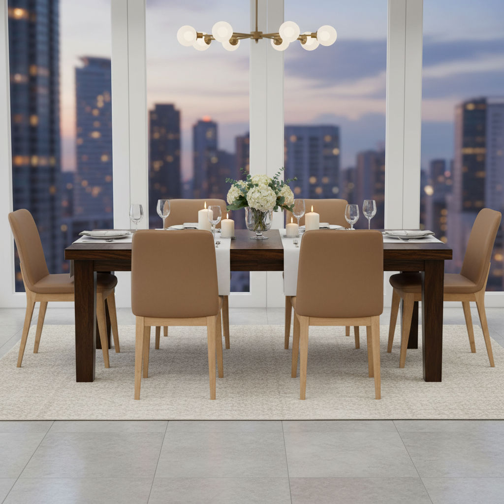 HARDIN LEATHER DINING CHAIR COGNAC/NATURAL - MyChocolateWood