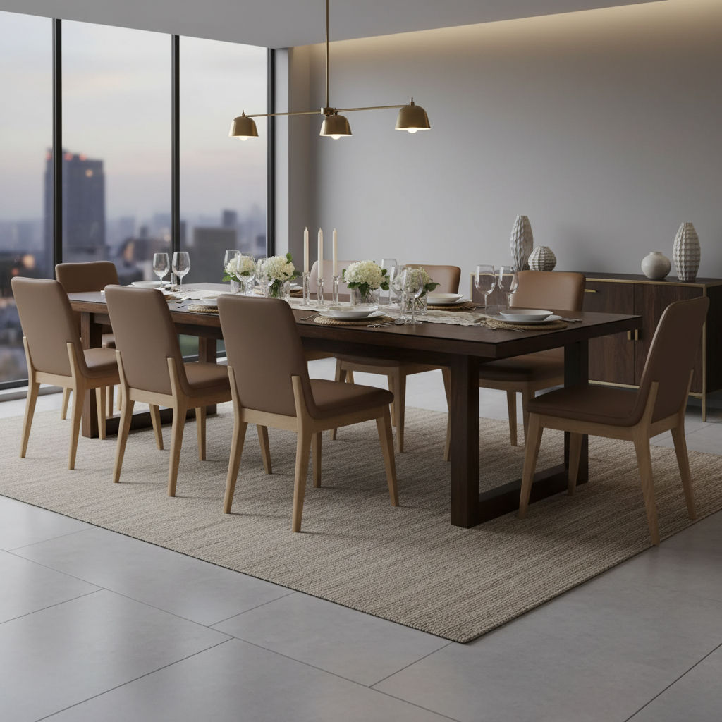 Hardin leather dining chair in cognac and natural finish with wooden legs, showcasing a stylish and comfortable seating design.