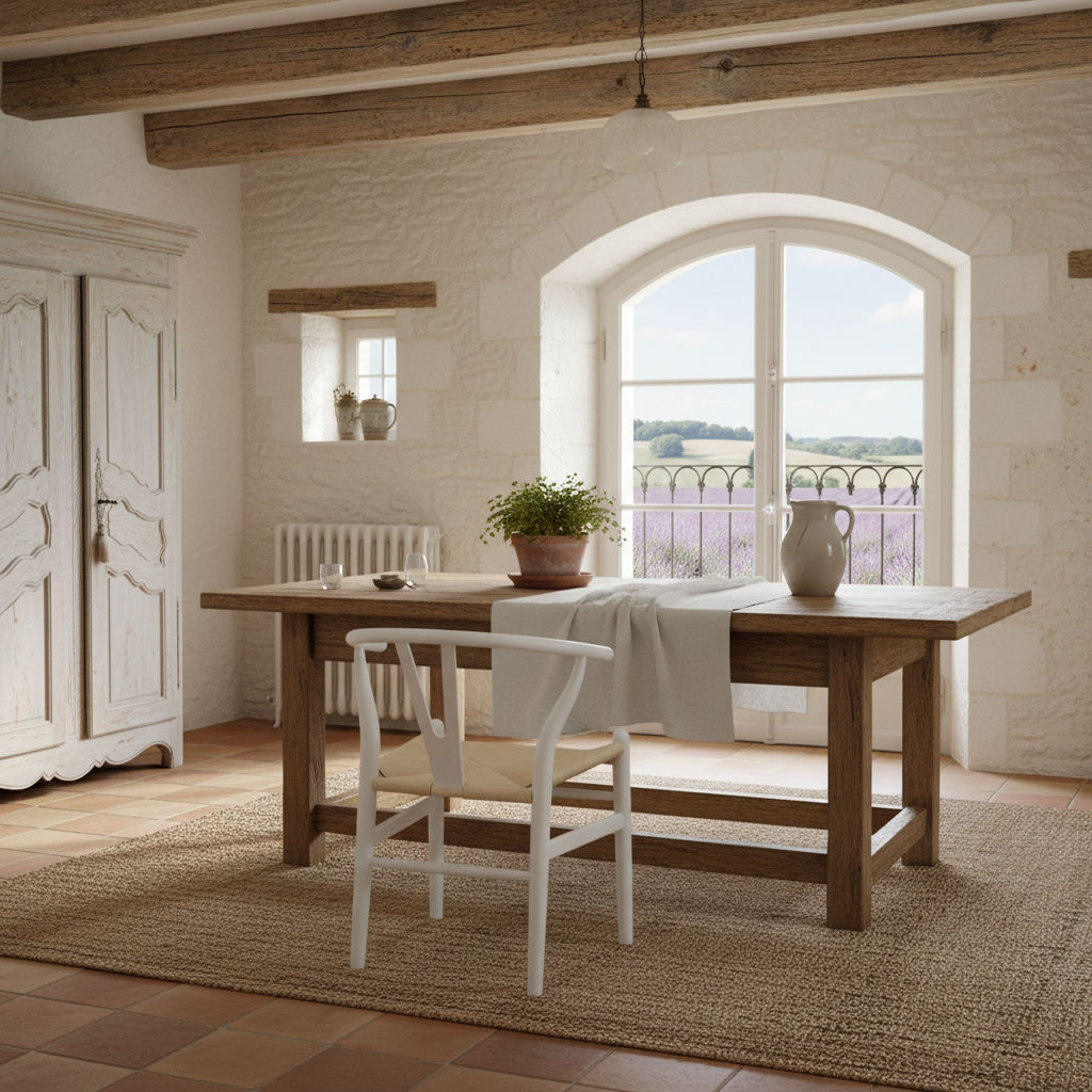 SOLID BEECHWOOD WHITE WISHBONE DINING CHAIR - MyChocolateWood
