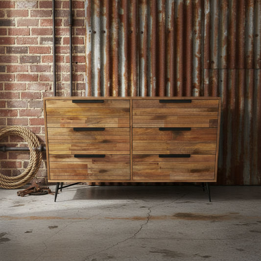 LEXINGTON 6 DRAWER DRESSER IN BURNT BROWN - FLOOR STOCK CLEARANCE - MyChocolateWood