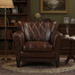 CHESTER STUDDED LEATHER ARMCHAIR - MyChocolateWood