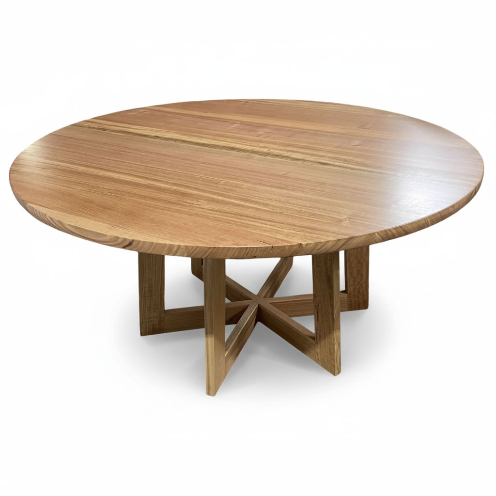 TORRENT ROUND DINING TABLE IN SOLID VICTORIAN ASH 180CM - CUSTOM MADE - MyChocolateWood