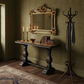 EMPRESS FRENCH PROVINCIAL RECYCLED OAK PEDESTAL HALL TABLE CONSOLE BROWN BROWN - FLOOR STOCK CLEARANCE - MyChocolateWood