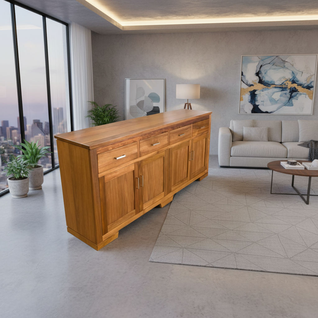 ALDO TASMANIAN BLACKWOOD BUFFET/SIDEBOARD 4 DOORS & 4 DRAWERS - MyChocolateWood