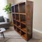 Solid Benato Indian Rosewood 12-cube display unit by MyChocolateWood, showcasing a sturdy, stylish wooden storage piece.