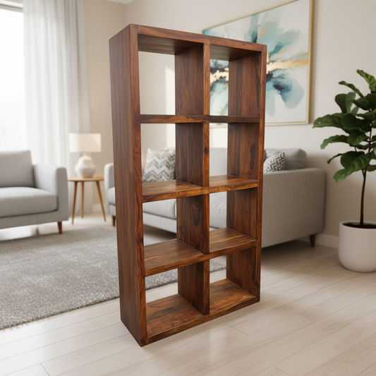 SOLID BENATO INDIAN ROSEWOOD 8 CUBE DISPALY UNIT - FLOOR STOCK CLEARANCE - MyChocolateWood