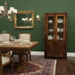 Solid Benato Indian Rosewood display cabinet with four glass doors, showcasing elegant craftsmanship and natural wood finish.