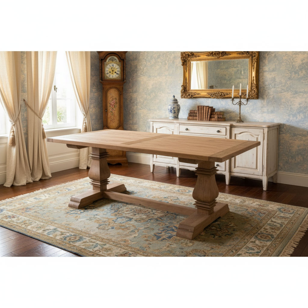 RHIANNON FARMHOUSE RUSTIC DINING TABLE 200CM + 2 X RHIANNON FARMHOUSE BENCHES IN RECYCLED ELM - MyChocolateWood