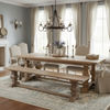 RHIANNON FARMHOUSE RUSTIC DINING TABLE 200CM + 2 X RHIANNON FARMHOUSE BENCHES IN RECYCLED ELM