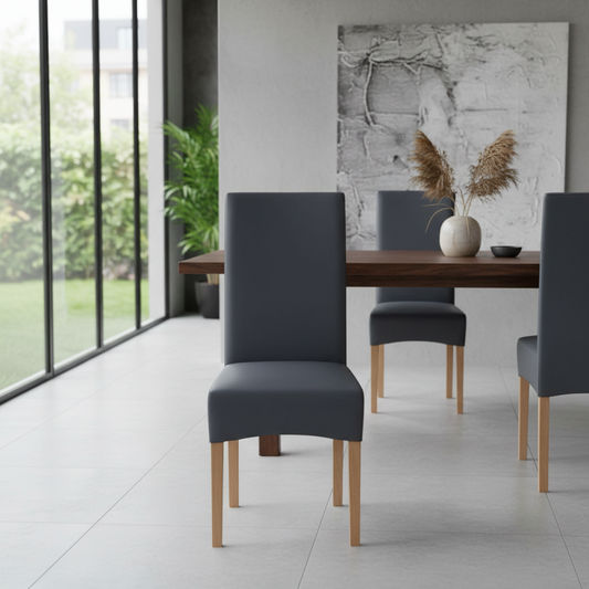 1 x BERTI HIGH QUALITY PU DINING CHAIRS IN MATT BLACK - FLOOR STOCK CLEARANCE - MyChocolateWood