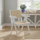 BELVIL RECYCLED ELM/ RATTAN CHAIR HAMPTON ARMCHAIR IN RUBBED DOWN WHITE - MyChocolateWood
