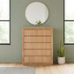 VALANCE TASSIE OAK TALLBOY/5 DRAWER CHEST OF DRAWERS IN NATURAL - MyChocolateWood