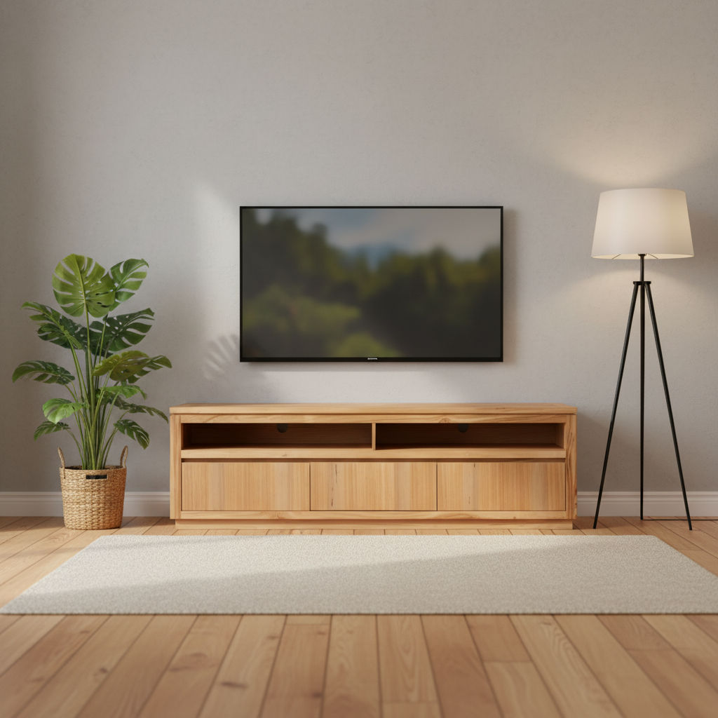 VALANCE TASSIE OAK 3 DRAWERS TV UNIT IN NATURAL - MyChocolateWood