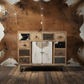 COWHIDE & MANGO HARDWOOD CHEST OF 10 DRAWERS 2 DOORS BOHO PATCHWORK  BEACHSIDE HAMPTONS - MyChocolateWood