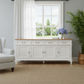 Stewart Queen Ann Style Solid Mahogany 4 Doors 4 Drawers 200cm Buffet / Sideboard in White / Caramel - Chocolate Wood
