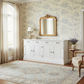 Tasmania Solid Mahogany 4 Door 4 Drawer Buffet / Sideboard in White - Chocolate Wood