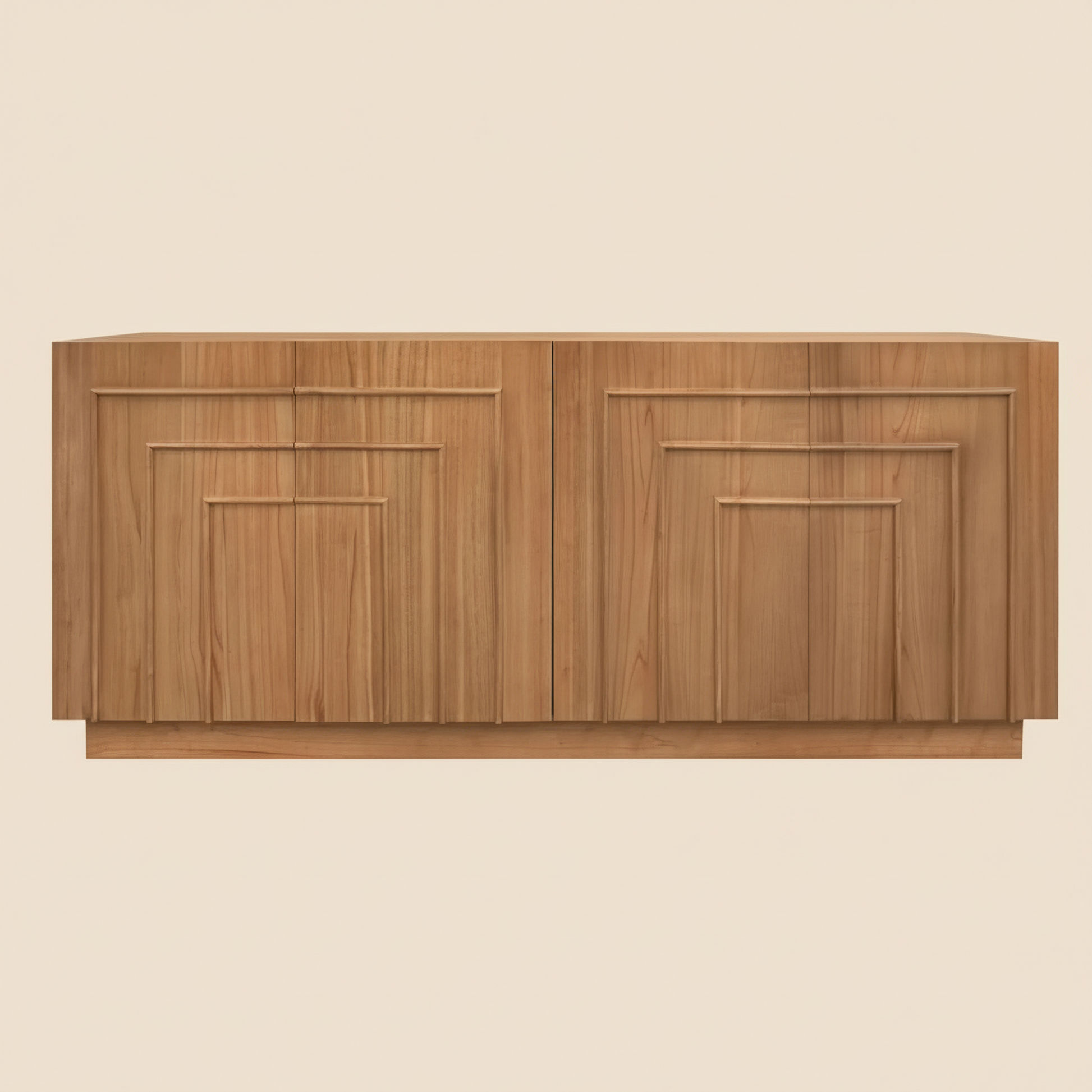 Apollo Solid Mindi Timber 4-Door Buffet / Sideboard 190cm in Almond - Chocolate Wood
