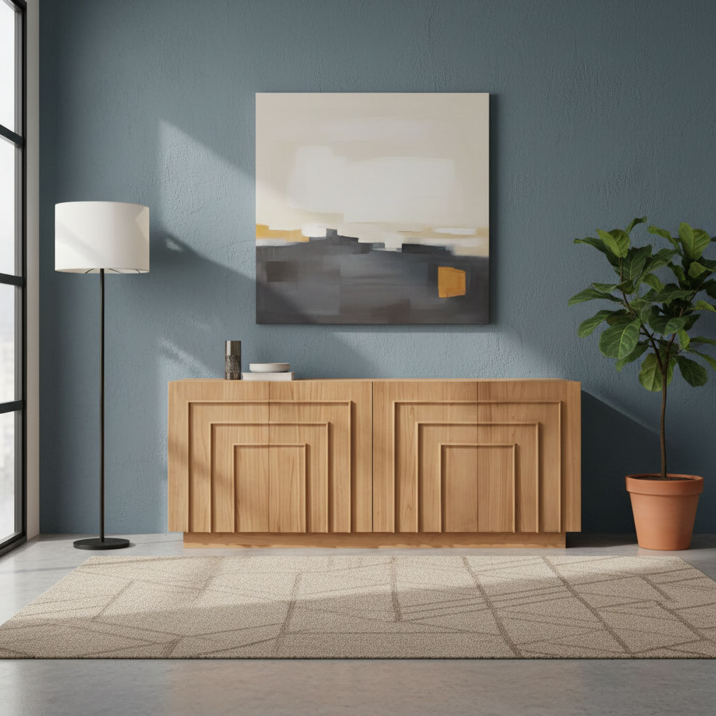 APOLLO SOLID WHITE CEDAR BUFFET/SIDEBOARD - ALMOND - MyChocolateWood