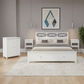 LUGANO HAMPTONS STYLE ACACIA 4 PIECE BEDROOM SUITE: 2-DRAWER DOUBLE BED 1 DOOR TIMBER TALLBOY 2 BEDSIDE TABLES - MyChocolateWood