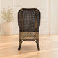 Malibu Hamptons Rattan Dining Chair in Black Shadow, view 3 - Chocolate Wood