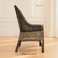 Malibu Hamptons Rattan Dining Chair in Black Shadow, view 2 - Chocolate Wood