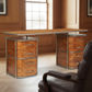 ARTURO SOLID FRUITWOOD/STEEL HOME OFFICE DESK WRITING DESK ART DECO STYLE - MyChocolateWood