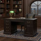 Dakota Solid Mahogany Writing Desk 160cm in Chocolate - Chocolate Wood