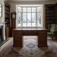 DAKOTA SOLID MAHOGANY TIMBER WRITING DESK WITH LEATHERETTE TOP - MAHOGANY 160CM - MyChocolateWood