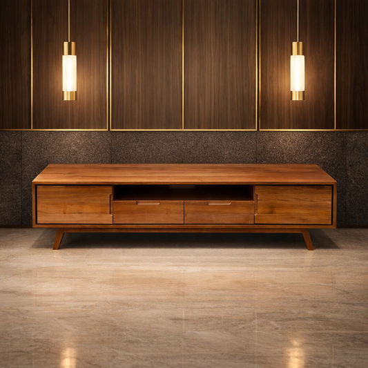 ALMA TASMANIAN BLACKWOOD TV UNIT 2 DOORS & 2 DRAWERS 200CM - MyChocolateWood