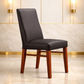 Teri Top Grain Leather Dining Chair in Brown with Blackwood legs