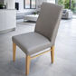Teri Top Grain Leather Dining Chair in Dark Mocha with Wheat legs