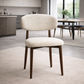 SEVERIN SOLID & VENEER MALAYSIAN HARDWOOD DINING CHAIR BEIGE/ WALNUT - MyChocolateWood