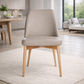 Gladis Top Grain Leather Dining Chair in Mocha - Chocolate Wood