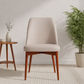 Gladis Top Grain Leather Dining Chair in Mocha with Blackwood Legs - Chocolate Wood