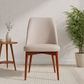 Gladis Top Grain Leather Dining Chair in Mocha with Blackwood Legs - Chocolate Wood