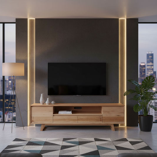 AVALON TASSIE OAK TV UNIT ETU 2 DOORS 2 DRAWERS  210CM - MyChocolateWood