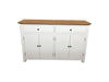 LUCIA HAMPTONS SIDEBOARD BUFFET OAK TOP/WHITE BASE 2-DOOR 4-DRAWER 140 CM - MyChocolateWood