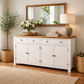 Lucia Hamptons Buffet / Sideboard 180cm with Oak Top & White Base - Chocolate Wood