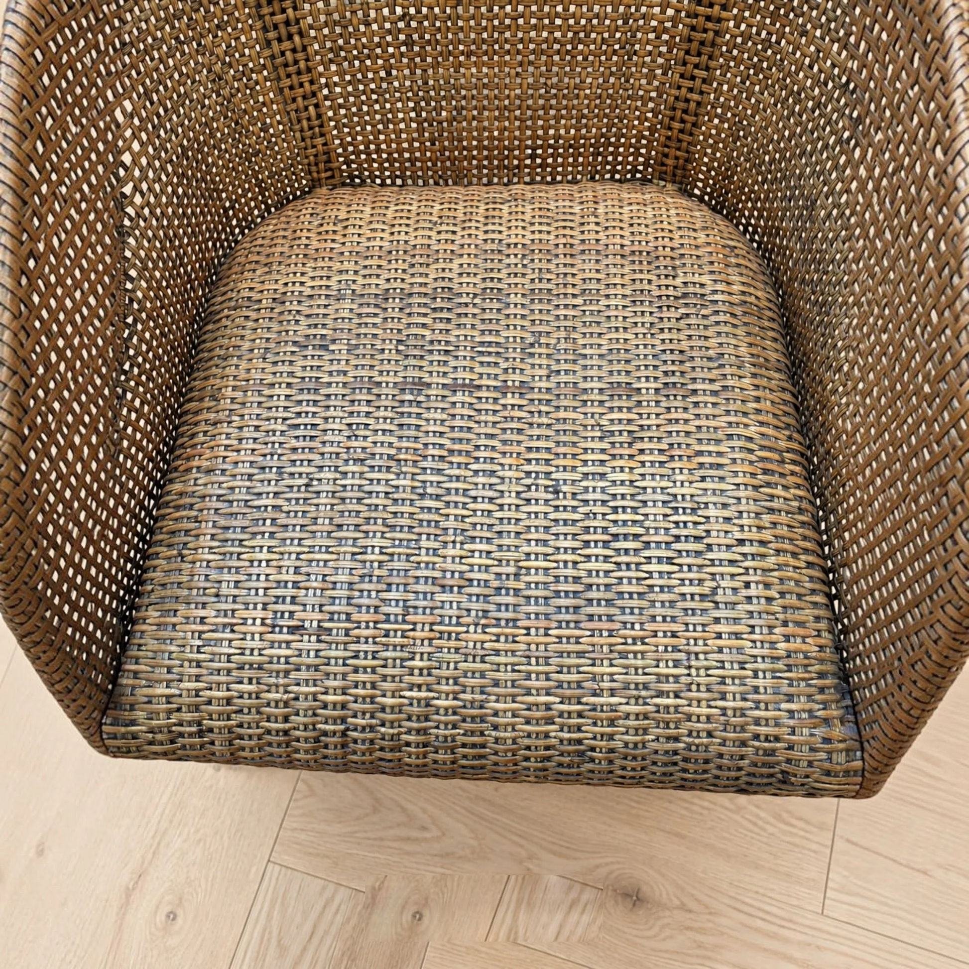 Malibu Hamptons Rattan Dining Chair in Mango Teak, view 11 - Chocolate Wood