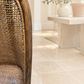 Malibu Hamptons Rattan Dining Chair in Mango Teak, view 9 - Chocolate Wood